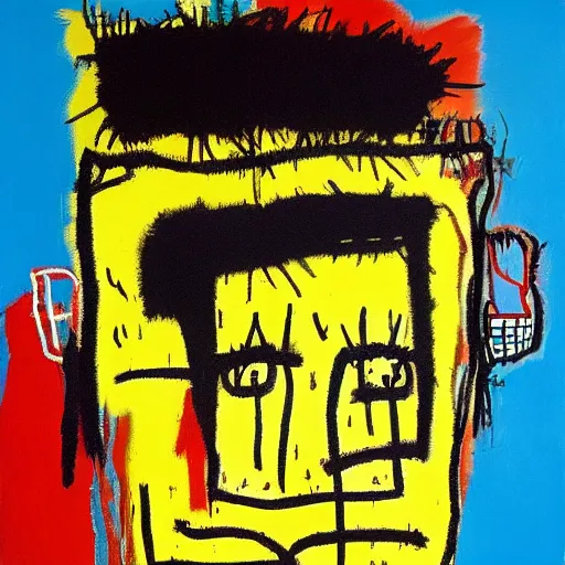 Prompt: a portrait of the weight of the world on your shoulders by jean - michel basquiat
