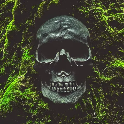 Human skull mold on illuminated studio background - SuperStock