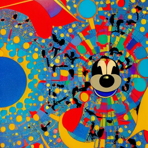 Image similar to Liminal space in outer space by Walt Disney slightly influenced by Damien Hirst