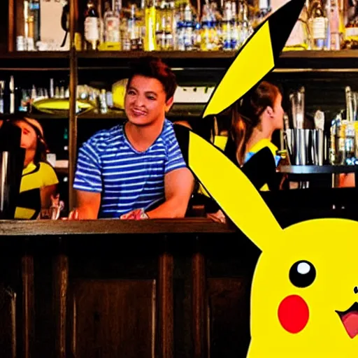 Prompt: [photo]Pikachu at the bar[/photo]