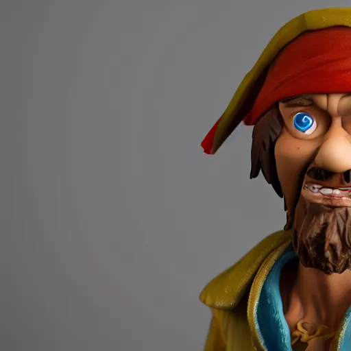 Prompt: shaggy as a pirate, figurine, 8 k, hyperdetalied, studio lighting, cgsociety,