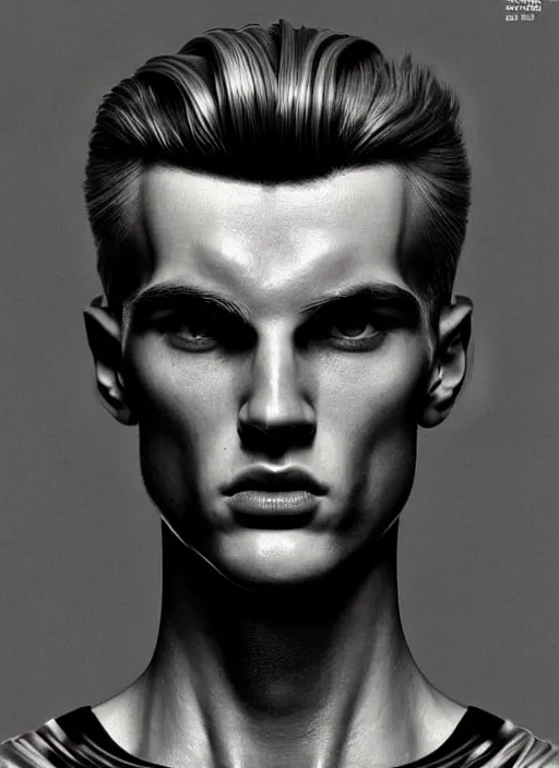 Image similar to a highly detailed long shot photo of masculin male face portrait, futurism, rococo cyber neon lighting, detailed futuristic fibonacci jewelry, profile posing, hyper photorealistic, crispy quality, digital photography, trending in pinterest, cinematic, 4 k ultra hd, art by pascal blanche, art by greg rutkowski, art by artgerm,