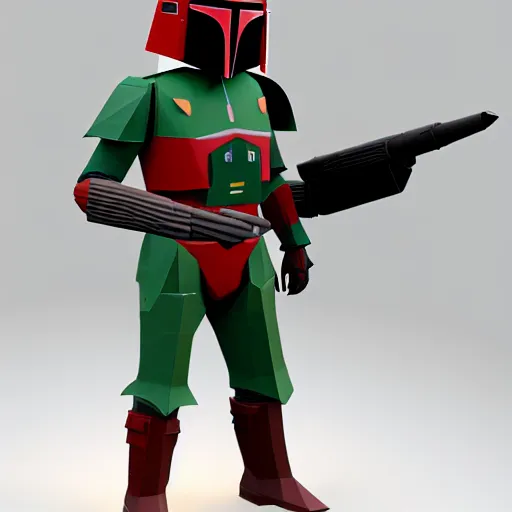 Prompt: Low poly Boba Fett, detailed, 8k