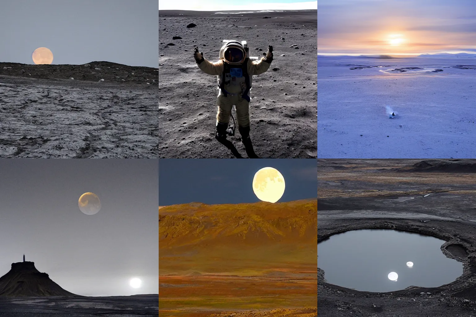 Prompt: icelandic moon landing