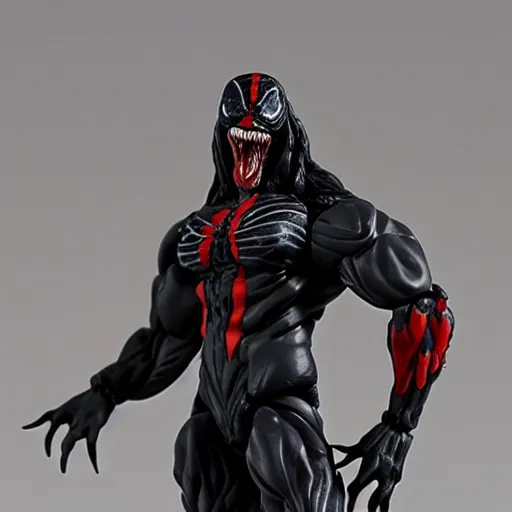 Prompt: a venom trump action figure by Hasbro