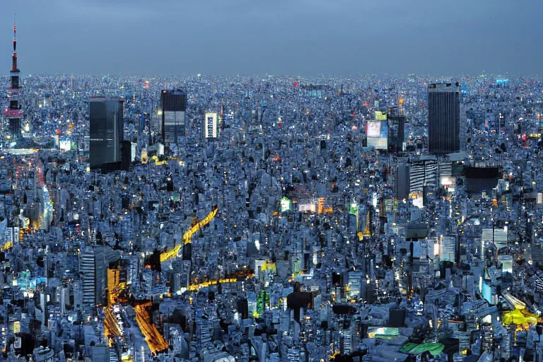 Prompt: tokyo in distant future photo