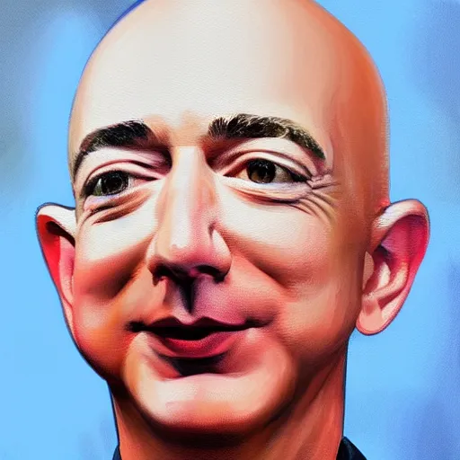 painting of Jeff Bezos with very very very long hair | Stable Diffusion ...