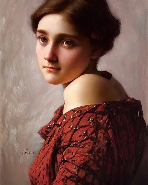 Image similar to a girl, faces expressing concern, oil on canvas, artstation, by j. c. leyendecker and edmund blair leighton and charlie bowater, beautiful face, octane, very aesthetic!!!!!!!!!!!!!!! stunning gorgeous big eyes