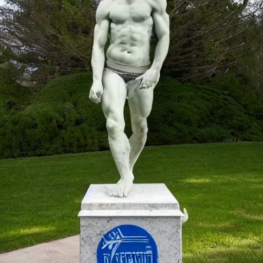 Prompt: marble statue of joe rogan