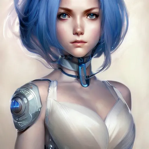 Prompt: ultra realistic illustration, aoc anime, intricate, elegant, white hair, blue eyes, cyborg, highly detailed, digital painting, artstation, concept art, smooth, sharp focus, illustration, art by artgerm and greg rutkowski and alphonse mucha