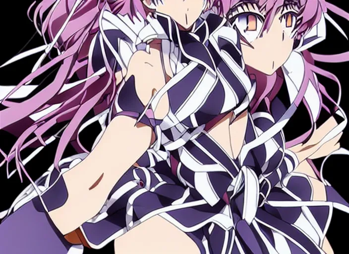 Prompt: symphogear goods acrylic figure tapestries key visual poster pattern heterochromia