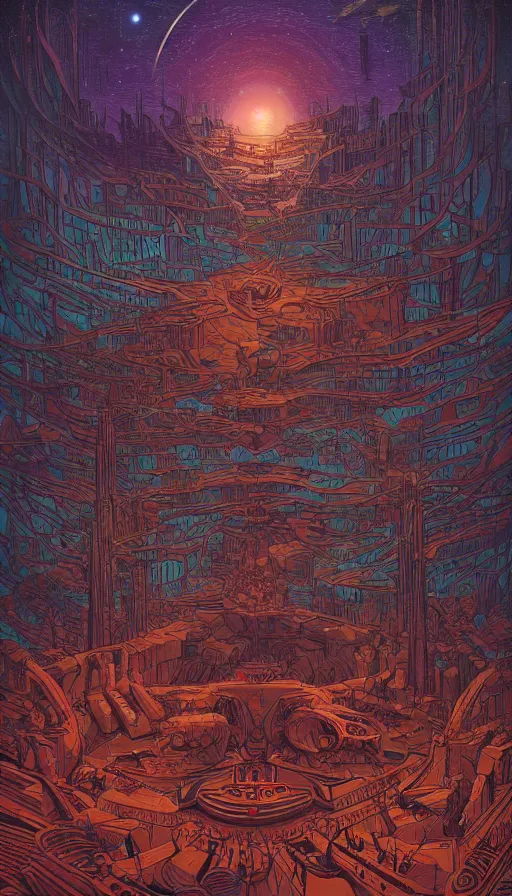 Prompt: The land of dreams and nightmares, futurism, da vinci, Dan Mumford, Josan Gonzalez