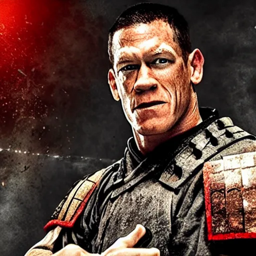 Image similar to a film still of John Cena as samurai