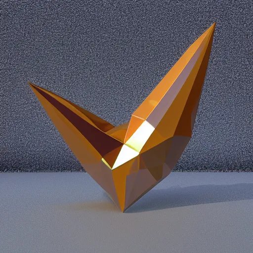 Image similar to a metallic crystal creature, 4K HD, low poly