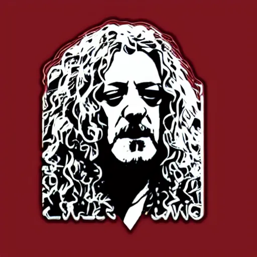 Image similar to 1 9 7 0 - young - robert - plant from led zepelin singing into the microphone, swagger, sticker - art, svg vector, adobe - illustrator