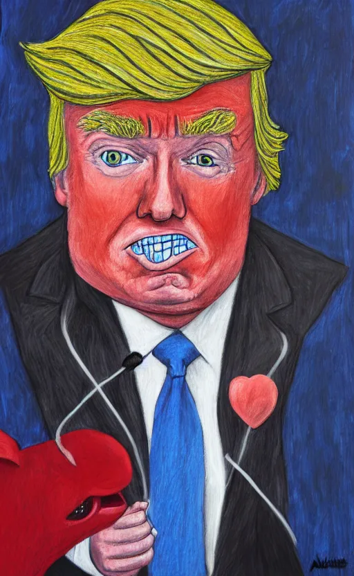 Image similar to romantic portrait of donald trump by allie brosh, james jean, realistic, photo, 8 k