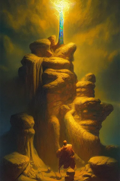 electric old gods, painted by tim hildebrandt and Stable Diffusion