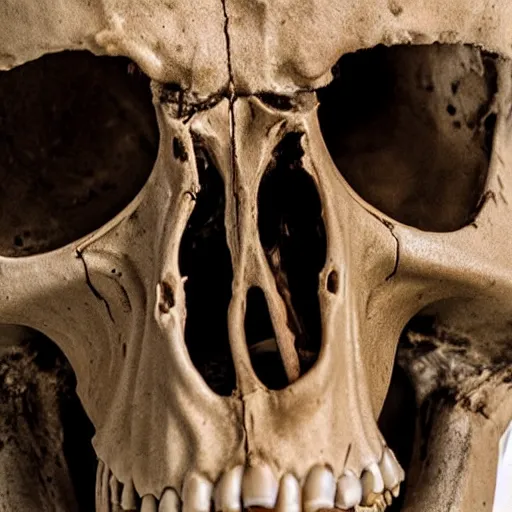 Prompt: close up of a scull