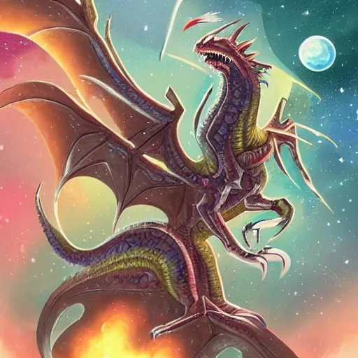 Prompt: crazy space dragon