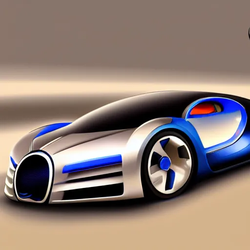 Prompt: futuristic bugatti concept art, digital painting, sharp, 8k, super detailed, illustration