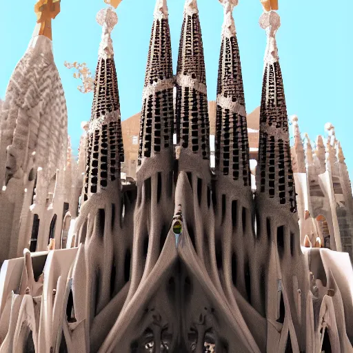 finished version of sagrada familia by Gaudí, 4k, | Stable Diffusion