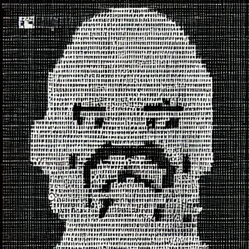 Image similar to charles darwin ascii art