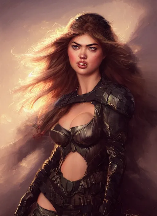 Prompt: A beautiful portrait of Kate Upton from Batman movie, digital art by Eugene de Blaas and Ross Tran, vibrant color scheme, highly detailed, in the style of romanticism, cinematic, artstation, Greg rutkowski