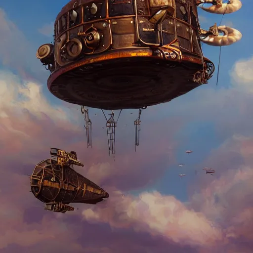 Prompt: Flying Dragon style air ships Greg Rutowski detailed painting 8K 3D 8k resolution steampunk Unreal Engine trending on Artstation