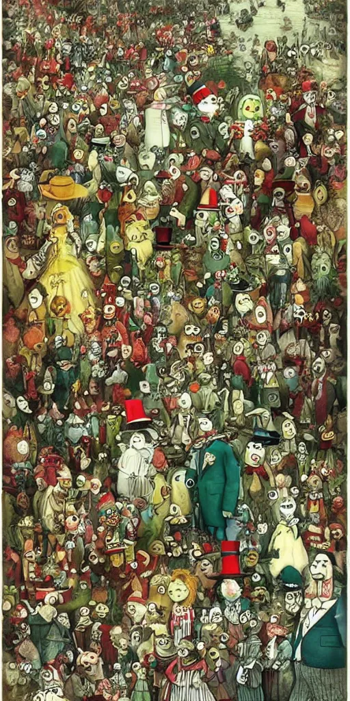 Image similar to a vintage thanksgiving day parade by alexander jansson and where's waldo