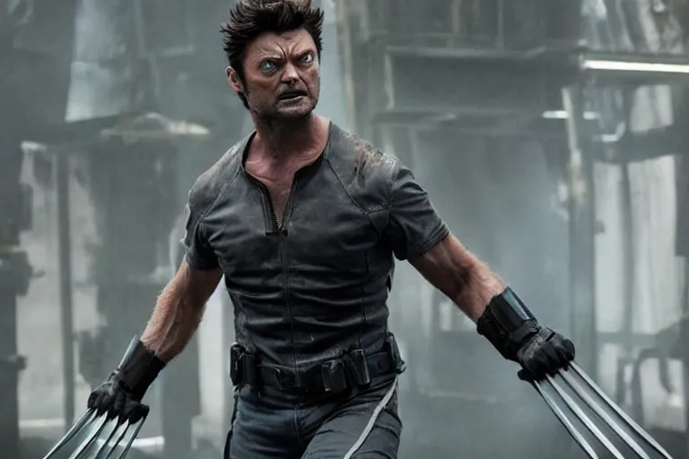 Image similar to film still of Karl Urban as wolverine in new X-men movie, 4k