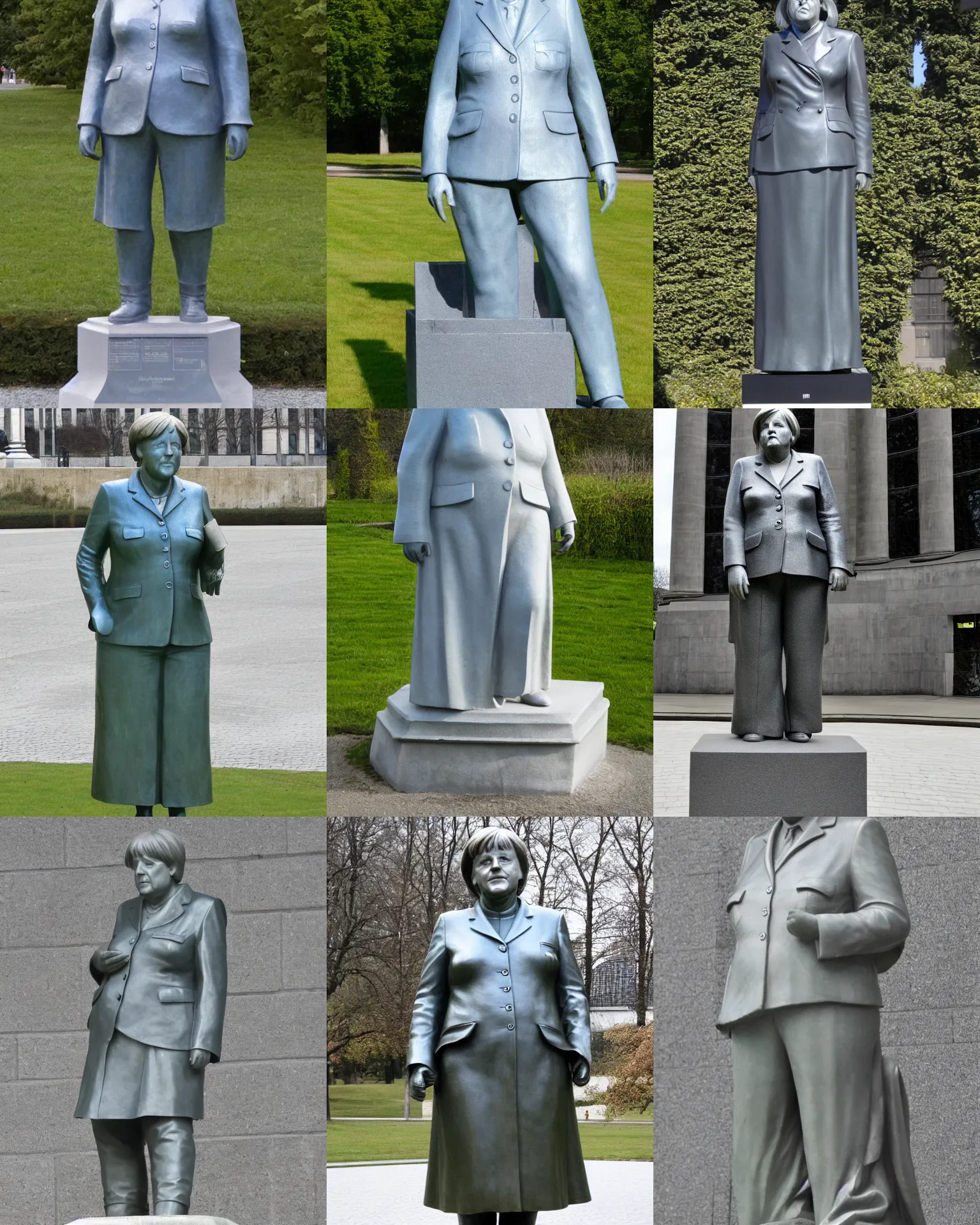 Prompt: statue of angela merkel, by ernst barlach. medium shot