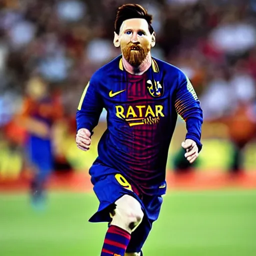 Prompt: lionel messi running like the flash harnessing the speed force
