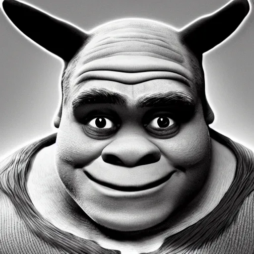 Image similar to x - ray photo of shrek