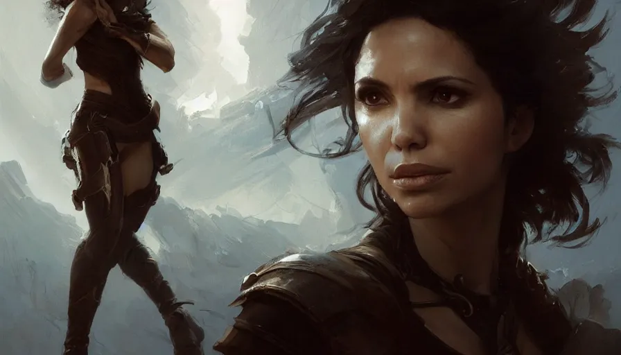 Prompt: A beautiful painting of Elena Anaya as Aleera by greg rutkowski and Kalin Popov , Trending on artstation HD.