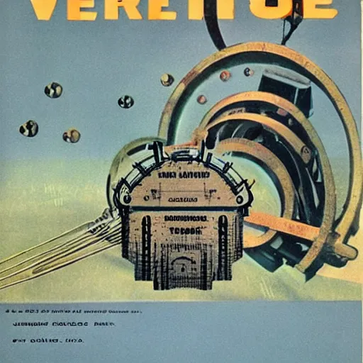 Image similar to 1950 magazine cut out collage of cyber punk machinery failing at terraforming Venus, Jules Verne