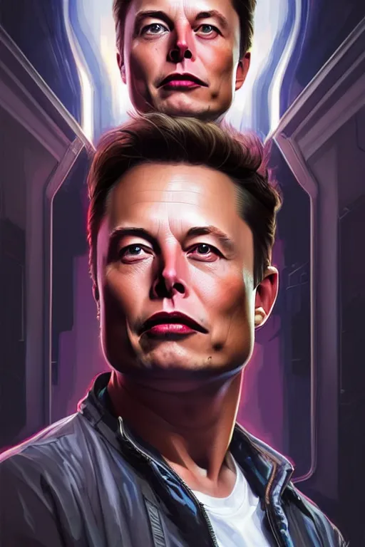 Image similar to elon musk as marty mcfly, realistic portrait, symmetrical, highly detailed, digital painting, artstation, concept art, smooth, sharp focus, illustration, cinematic lighting, art by artgerm and greg rutkowski and alphonse mucha