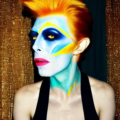 Prompt: a banana with david bowie makeup