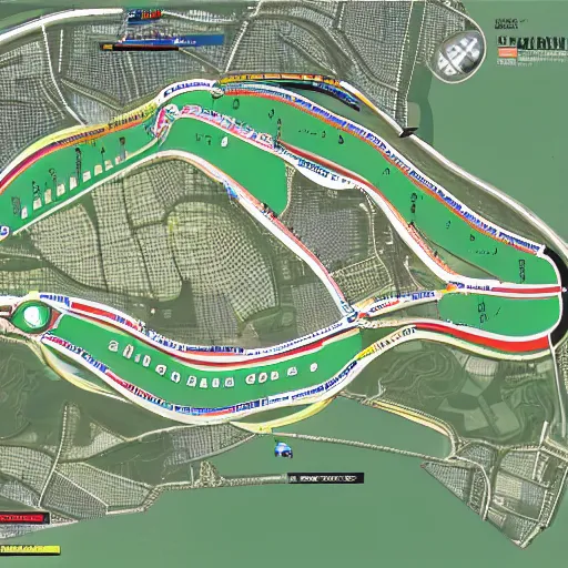 Prompt: a map of the interlagos racetrack