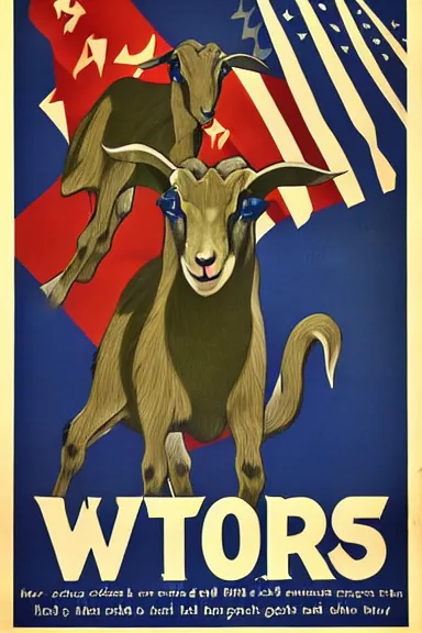 world war 2 propaganda poster for the goat army, | Stable Diffusion ...