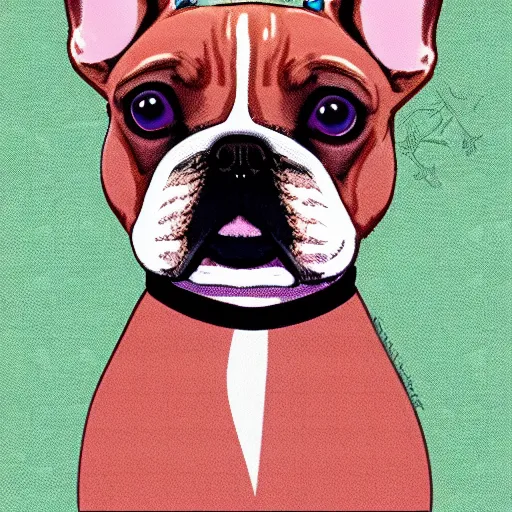 Prompt: red fawn hair french bulldog in pixar style ultra detail photo