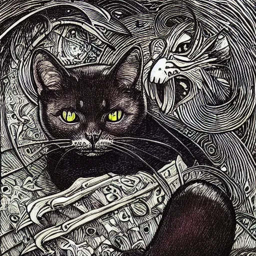 Image similar to “ aaron horkey ” dimitri the black cat prowling for rats 1 0 2 4 x 1 0 2 4