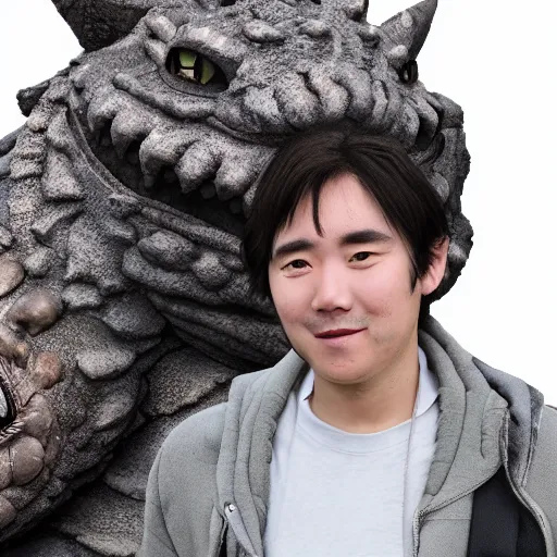  guy and a small dragon made by studio ghibli detailed | Stable ...