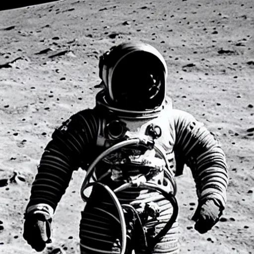 Image similar to detailed photo of an astronaut wearing an early diving suit, holding an electric guitar/electric guitar on the moon. old diving suit pictures. old diving suit. early diving suit. old diving suit photos. detailed