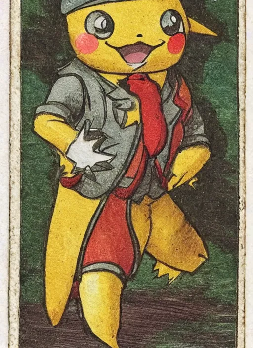 Image similar to a pokemon card from the 1 7 9 0 s