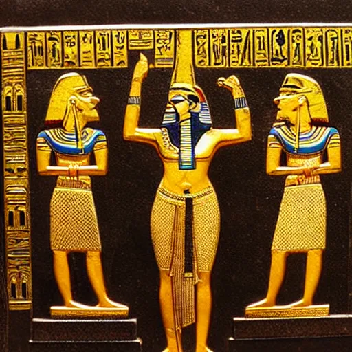 Image similar to egyptian gold god in egypt palace