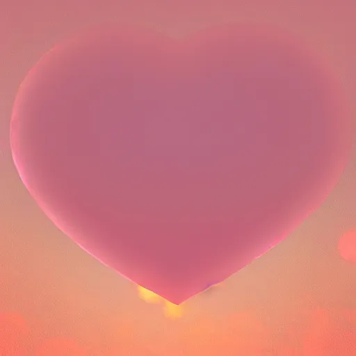 Image similar to a light pink heart with a moon texture, by makoto shinkai