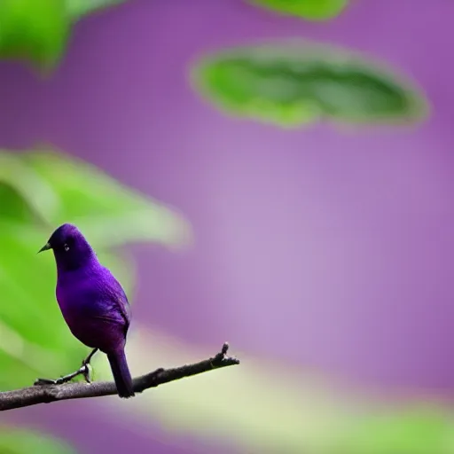 Prompt: purple bird cinematography