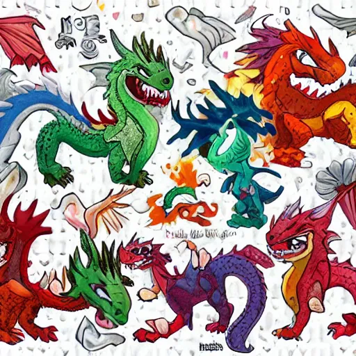 Image similar to the most cutest adorable happy picture of a dragon, tiny firespitter, kawaii, chibi style, Dra the Dragon, tiny red dragon, adorably cute, enhanched, stuffed dragon, deviant adoptable, digital art Emoji collection