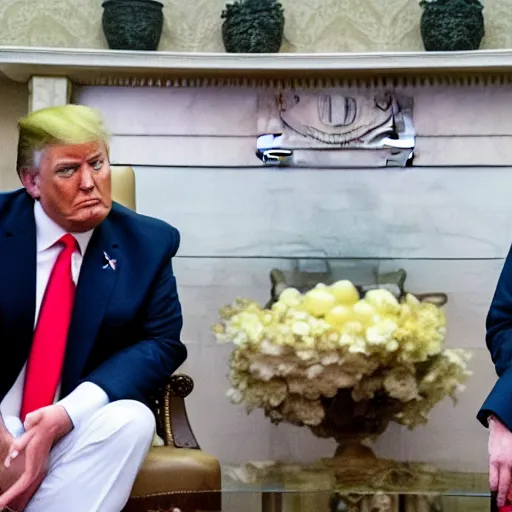 Image similar to trump sitting on putin's lap