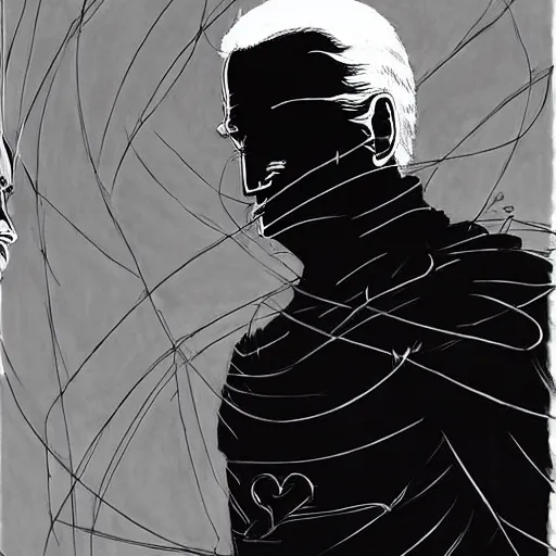 Image similar to Joe Biden looking sinister, by Tsutomu Nihei, highly detailed